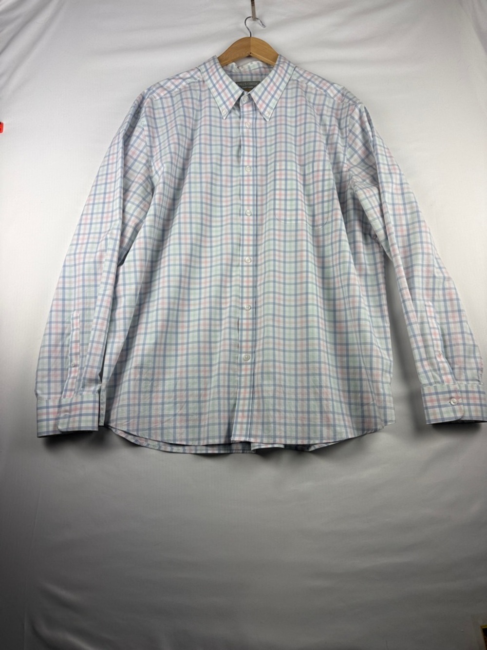 Falls Creek Blue Pink Green Striped Button Down Shirt – Men's XXL